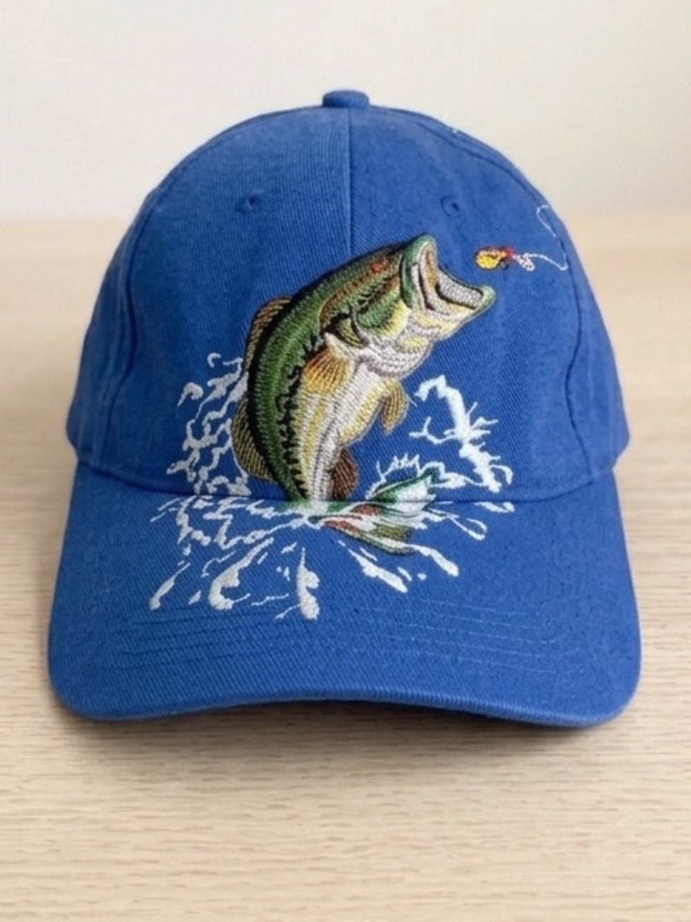 Vintage OFAH Fishing Hat Blue Embroidered Bass Fishing Rod Loon Strapback Cap